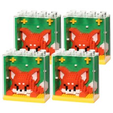 민화샵 동물 블록 액자 만들기 I240064, 4개, 여우