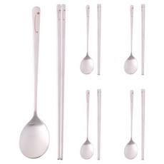 한일스텐레스 스텐 5인 수저세트, 행운리프 레드, 숟가락 5p + 젓가락 5p, 1세트