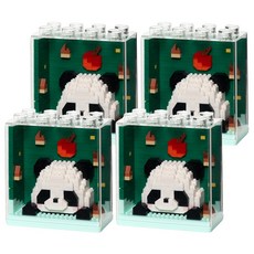 민화샵 동물 블록 액자 만들기 I240064, 4개, 판다