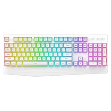 Monsta 有線薄膜靜音鍵盤, X104 PUDDING, 白色, 製造商軸