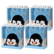 민화샵 동물 블록 액자 만들기 I240064, 4개, 펭귄