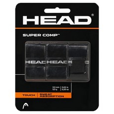 HEAD 海德 Super Comp 網球外層握把布 3入, 黑色, 1個