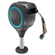 GARDENA 嘉丁 立式庭院自動水管捲盤 20m + 高級舒適噴嘴套組 18615-304, 1套, 單一顏色