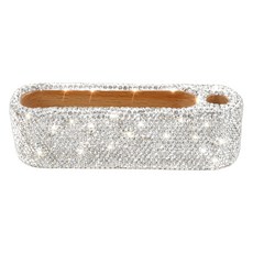 펜앤피스 크리스탈 블링블링 명함연필꽂이 화이트 13.6 x 3.6 x 4.2 cm, 1개, 1단