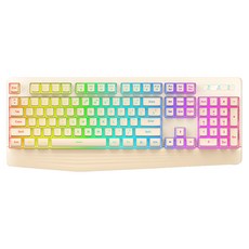 Monsta 有線薄膜靜音鍵盤, X104 PUDDING, 燕麥色, 製造商軸