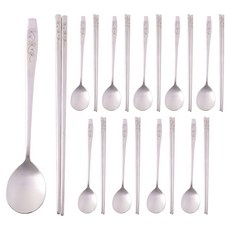 HANIL STAINLESS STEEL 不鏽鋼10人份餐具組, 湯匙 10p + 筷子 10p, 1套, 野花園 灰色