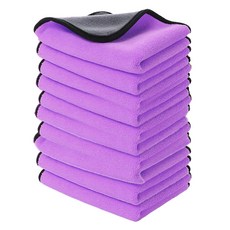 Dear Casa 頂級多用途雙面超細纖維吸水洗車巾 30 x 30 cm, 紫色, 10個