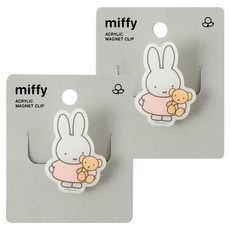 미피 아크릴 마그넷 클립 테디, 혼합색상, 2개