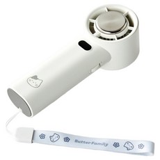 버터 100단 조절 쿨링패드 핸디팬, FT0425005, 밀크캣화이트