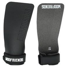 WOD FRIENDS Athlete Grip黑色Logo Crossfit碳纖維握把手掌保護套組, 1組, 黑色