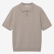 MIND BRIDGE 男款麻花領短袖針織衫 MZKT3123