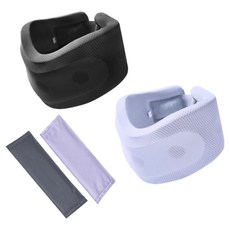 Pogeun商店 頸部姿勢固定 可水洗海綿靠墊護頸 灰色 + 紫色 + 2種護套組, 1套