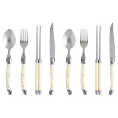 LAGUIOLE 拉吉爾 Albis 西式餐具雙人晚餐組, 湯匙 2p + 筷子 2p + 叉子 2p + 刀子 2p, 1套, 白色