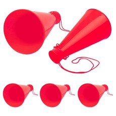 비에이비오 응원용 확성 메가폰 5p + 목걸이 5p 세트, 레드, 1세트