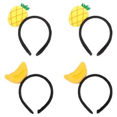 Party09 水果髮箍 鳳梨 2p + 香蕉 2p 套組, 1套, 鳳梨, 香蕉
