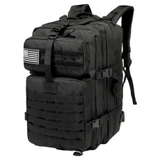 ROJI 大容量登山露營後背包 45L, 黑色