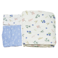 FOCA 韓風設計 100%精梳純棉四件式兩用被床包組