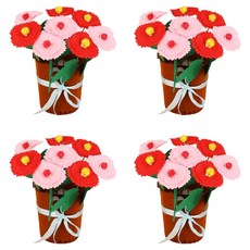 Allode 花朵 母親節 花盆 DIY, 4個, TYPE01 康乃馨