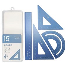 일상속반짝 학용품 자 4종 세트, 블루, 1세트