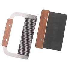 手工皂用木柄銀色刀片直式皂刀 + 波浪皂刀組, 1套, 混合色