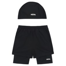 NEPA KIDS 兒童款防曬半緊身褲短褲+泳帽組