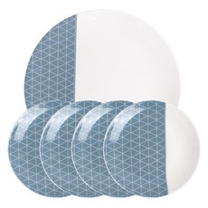 HANKOOK CHINAWARE 雅凜自助餐盤組, 1套, 盤子 16.5cm 4入 + 盤子 27cm, 藍色