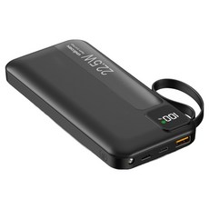 유니콘 PD 22.5W PD3.0 / QC3.0 충전케이블일체형 초고속충전 보조배터리 10000mAh, 블랙, PB-10KM