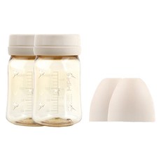 hibee 嬰幼兒用 PPSU 無奶嘴奶瓶 雙入組, 棉花 + 沙色, 2個, 170ml