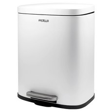 Pastella不鏽鋼靜音腳踏式垃圾桶 12L, 白色
