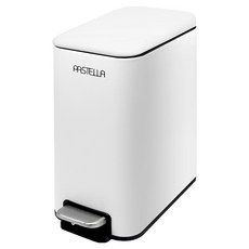 파스텔라 스텐 무소음 페달 휴지통 5L, 화이트