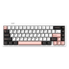 AULA 유무선 펀키스독거미 한글 기계식 텐키리스 키보드, 올리비아 화이트, F65, 세이야축