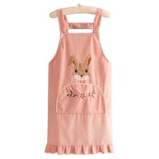 Leovince 燈芯絨兔子圍裙, 粉紅色