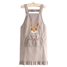 Leovince 燈芯絨兔子圍裙, 灰色