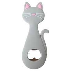 머니풀 고양이 냉장고 자석 병따개, 2 그레이, 1개