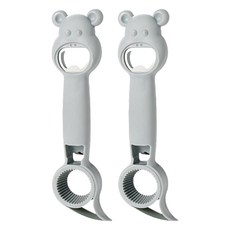 곰돌이 다목적 4 in 1 병 캔 오프너, 4 블루, 2개