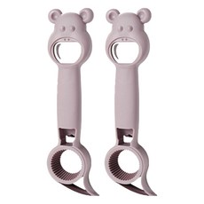 곰돌이 다목적 4 in 1 병 캔 오프너, 3 퍼플, 2개