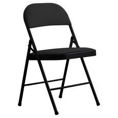 베스트리빙 브리즈 스틸 접이식 가죽쿠션 의자, 블랙, 1개