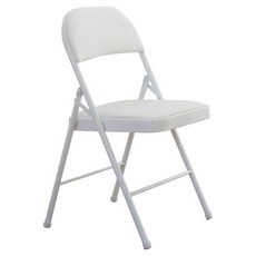 베스트리빙 브리즈 스틸 접이식 가죽쿠션 의자, 화이트, 1개