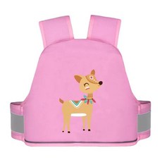 Bebehome居家百貨 反光前後兩用新款兒童機車安全帶, 粉色, 1個