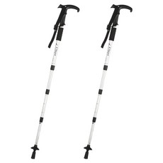亮彩繩帶登山杖, 2個, 銀