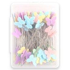 brandyarn 手作用粉彩蝴蝶珠針 100入, 1個, 隨機出貨