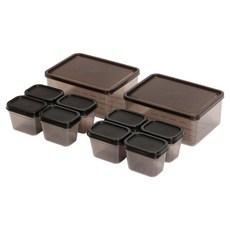 BETREE 可彎曲冷凍庫整理盒組 1L x 2p + 方塊盒 100ml x 8p, 1套