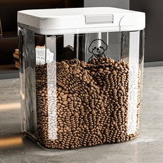 PASTEL PET 寵物簡約飼料保存桶, 10L, 白色, 1個