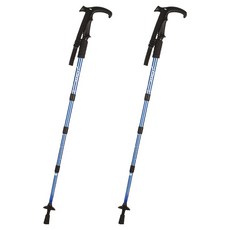 亮彩繩帶登山杖, 2個, 藍色