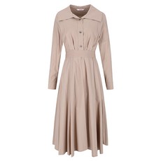 SOUP 女款翻領腰部鬆緊帶長版連身裙 SA3OP33, 81 粉紅色