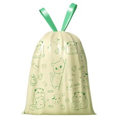 Taminayo 可愛塑膠袋 綠貓咪 90入, 1個, 15L