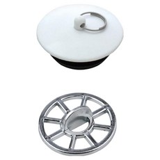 욕조 마개 + 머리카락 거름망 세트, 화이트(마개), 실버(거름망)