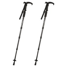 亮彩繩帶登山杖, 2個, 黑色