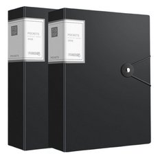 고급형 열림방지버클 사무용 클리어파일 A4 40p, 클래식블랙, 2개