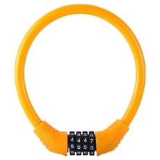 정상아이앤 도난방지 잠금 자전거 자물쇠 와이어락, 옐로우, 1개
